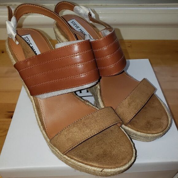 Steve Madden Prima Open Toe Wedge Sandals - Picture 1 of 6